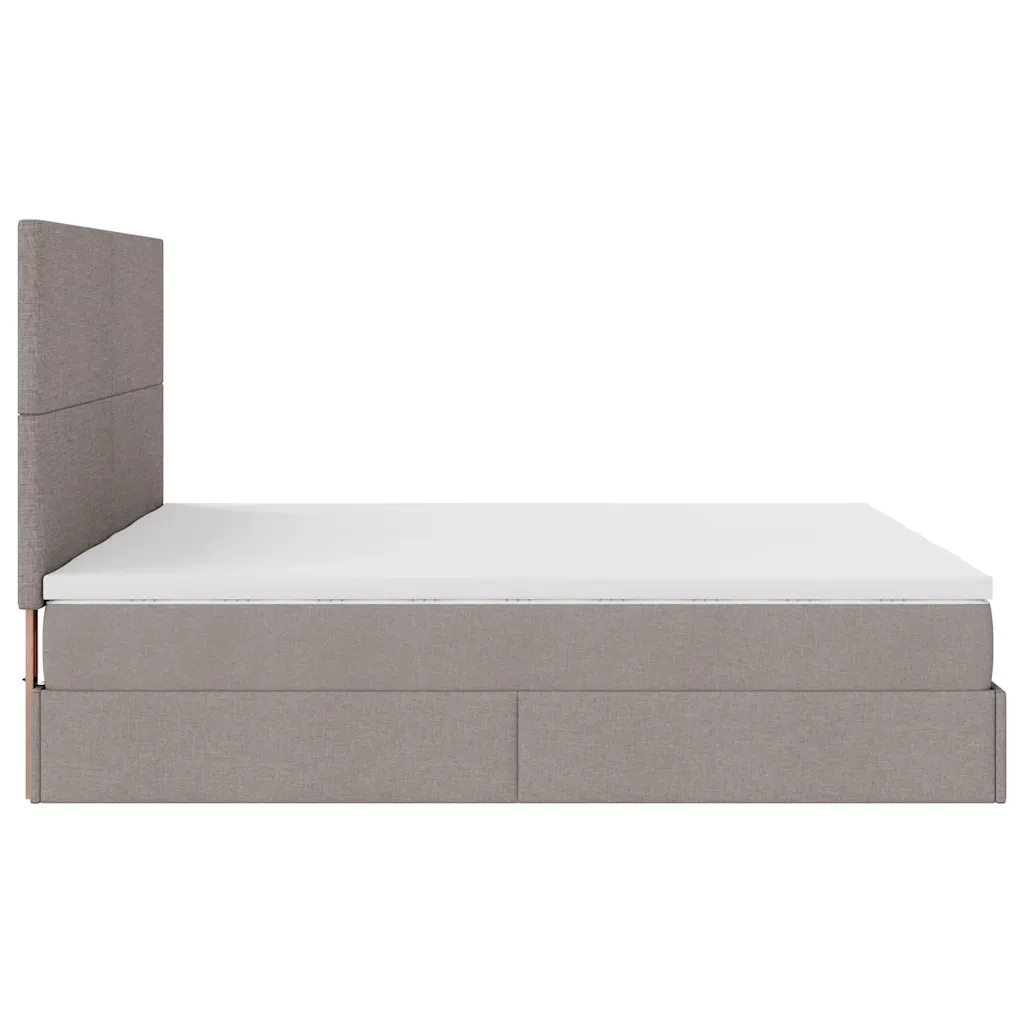 Struttura Letto Pouf con Materassi Tortora 180x200cm in Tessuto 3314524