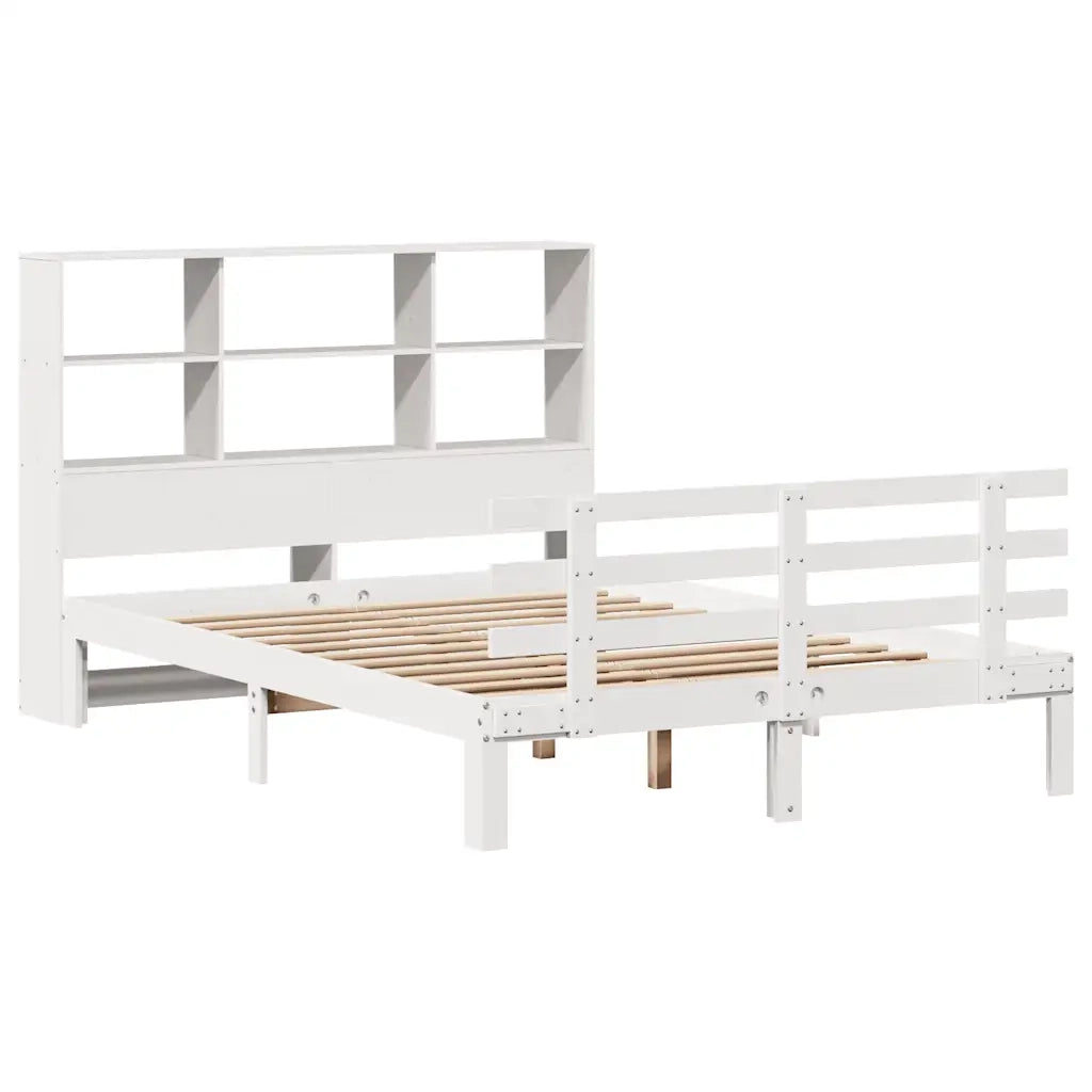Letto Libreria senza Materasso Bianco 120x200 cm Legno di Pino 3322756