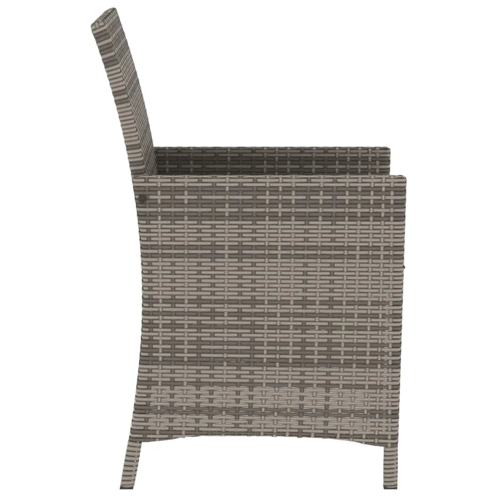 Set da Bistr¨° 3 pz | Set Salotto da Giardino con Cuscini Grigio in Polyrattan
