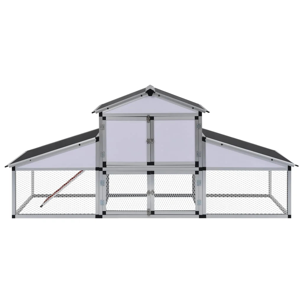 Pollaio grande in alluminio e MDF con rampe e 1 nido 258 cm 02_0001677