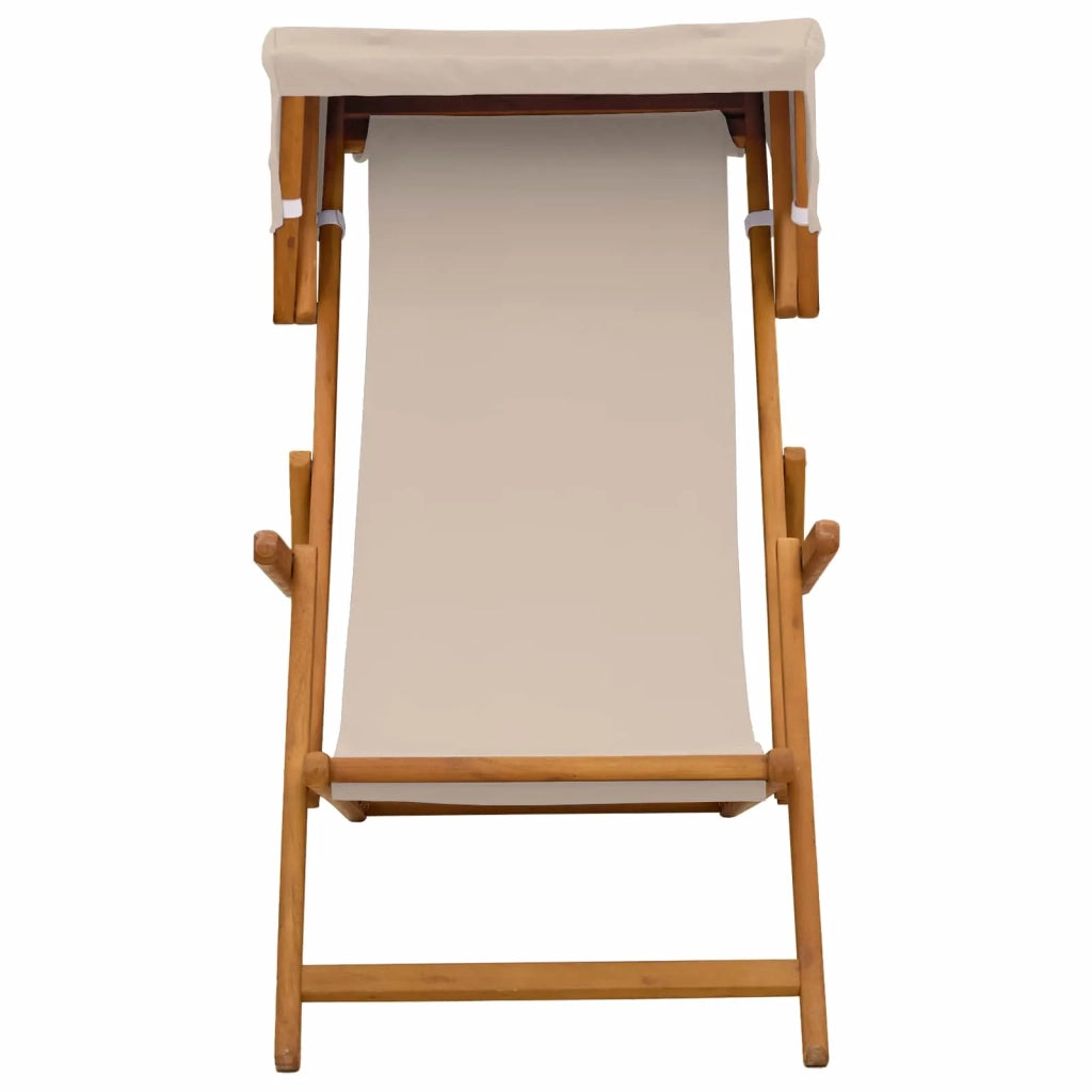 Lettino 2 pcs 3 Posizione Legno di Eucalipto Massello Beige 3407814