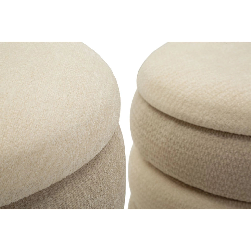 Set 2 Pouf Contenitore Stile Nordico
