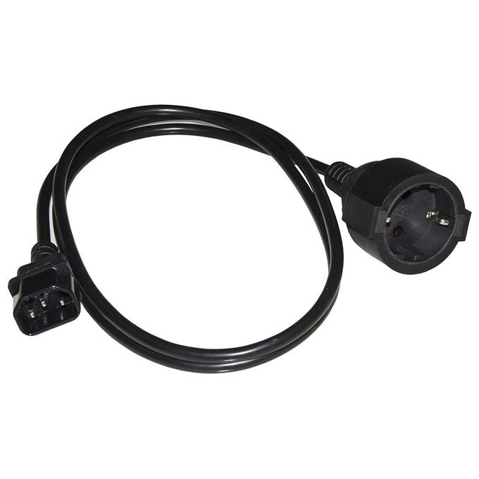 Link cavo adattatore di alimentazione presa schuko tedesca femmina - iec c14 maschio mt 1,50
