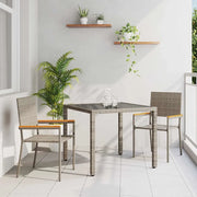 Set da Pranzo per Giardino 3 pcs Grigio polyrattan 3365385