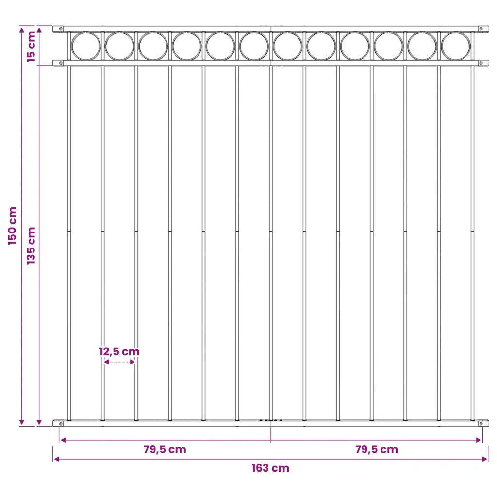 Elemento Recinzione ASSEN 170 x 150 cm Acciaio Bianco 42003929