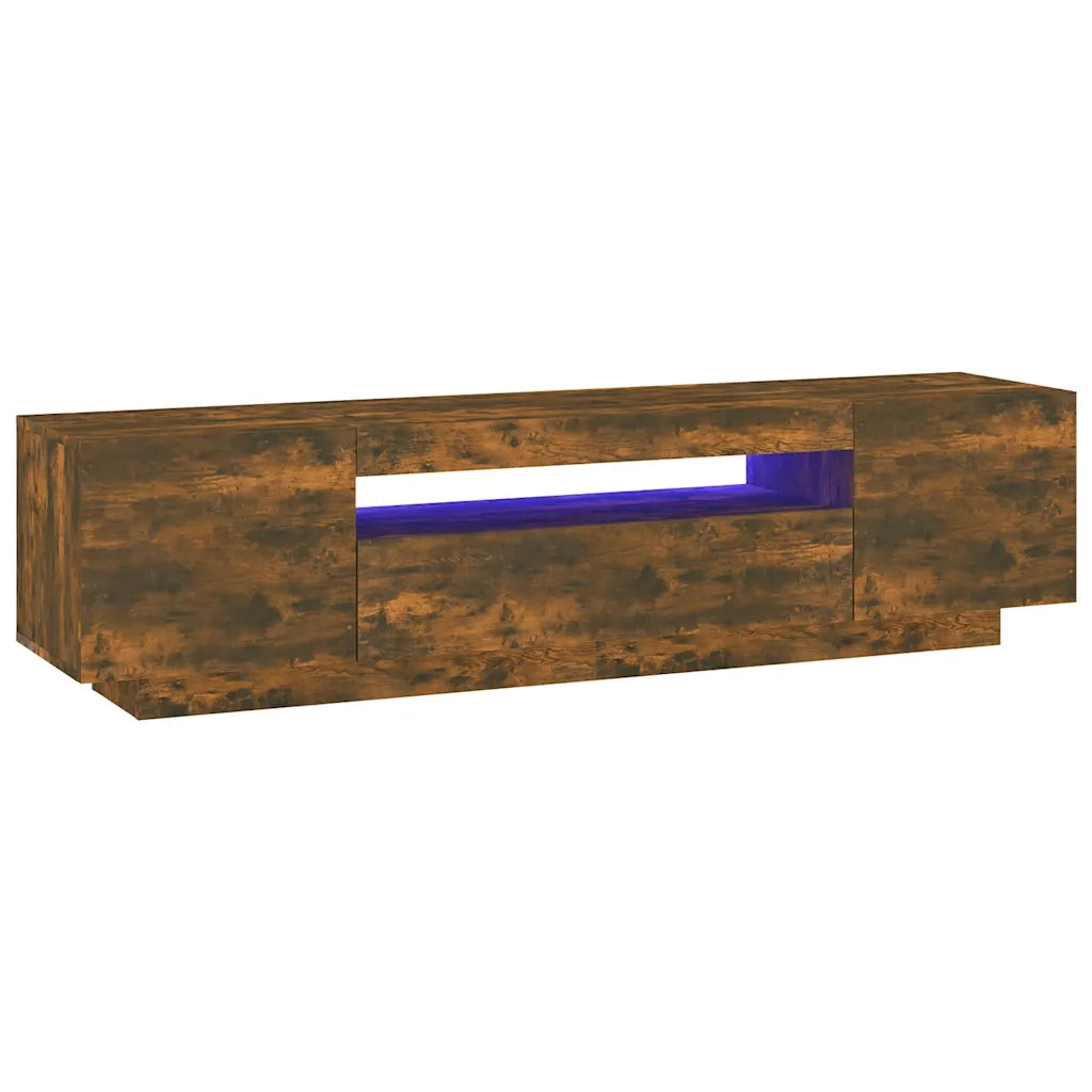 Mobile Porta TV con Luci LED-Mobile per TV-Credenza TV Rovere Fumo 160x35x40 cm
