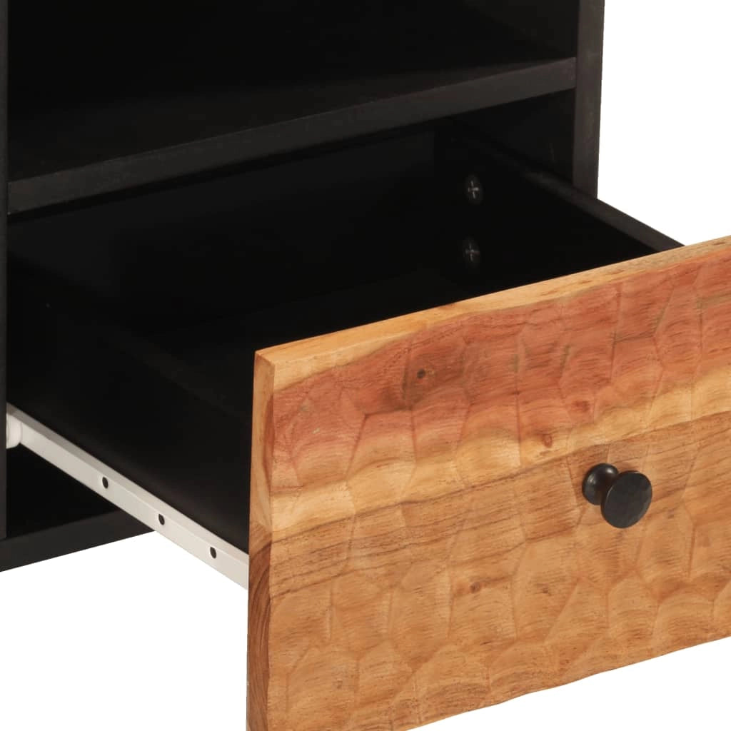 Mobile TV multimediale scaffale TV credenza mobile TV sala da pranzo soggiorno camera da letto 100 x 33 x 46 cm legno massello di acacia marrone 02_0025444