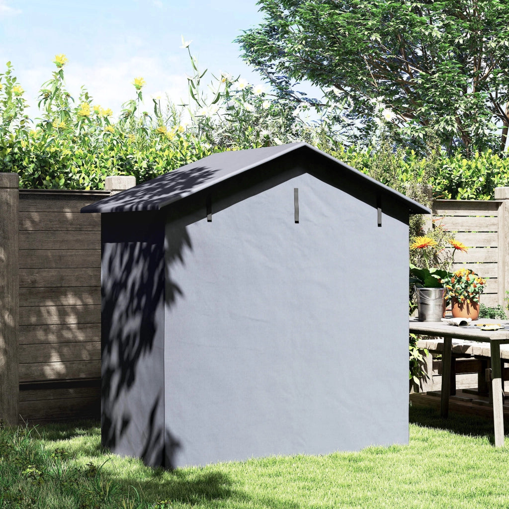 Tenda Garage per Bici e Moto Capanno da Giardino con Porta Avvolgibile 112x200x200 cm Grigio Scuro