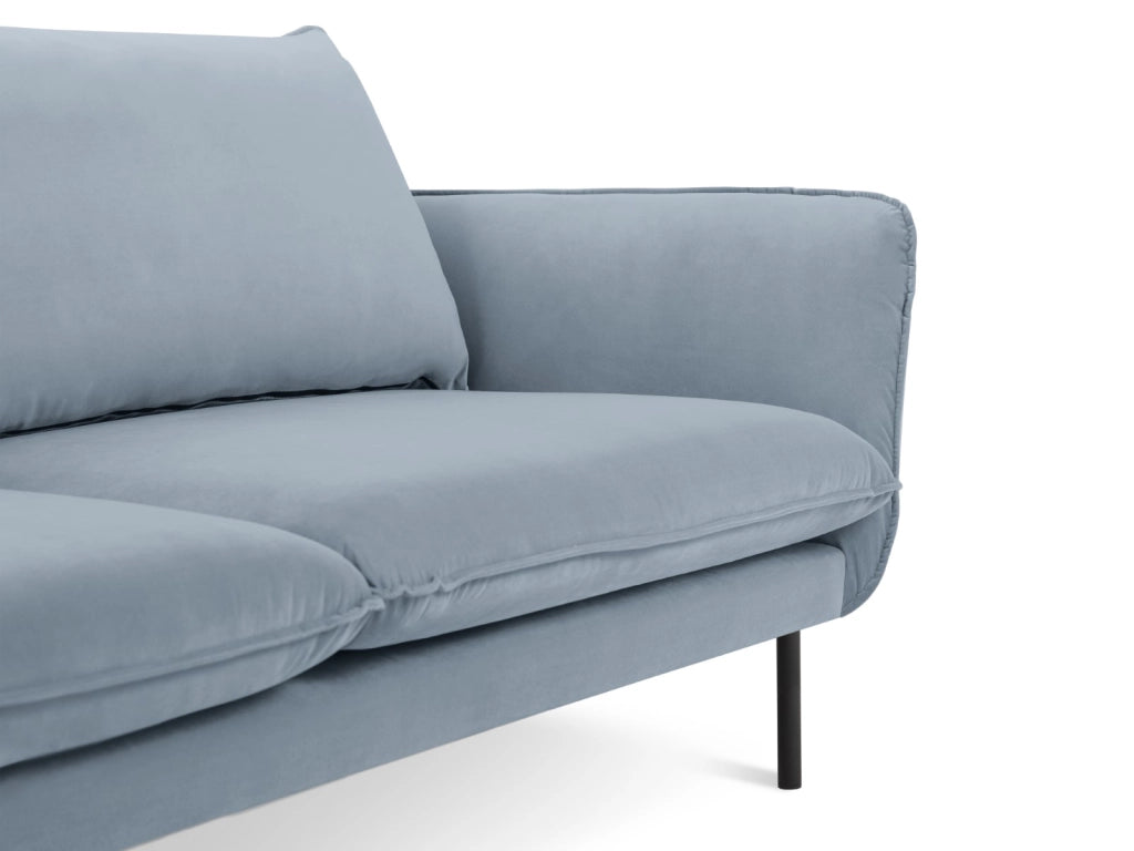 Cosmopolitan Design - Divano "Vienna" 4 posti in velluto azzurro 