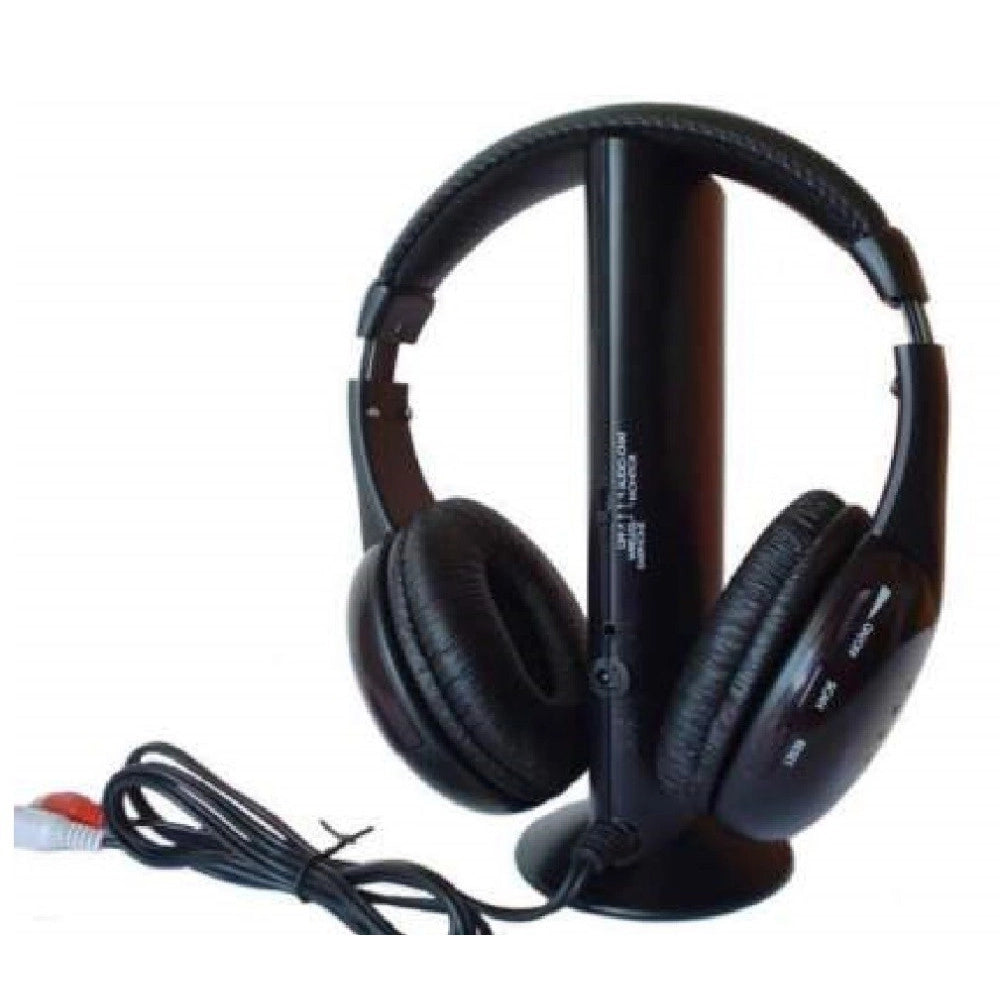 Trade Shop - Cuffia Cuffie Wireless 5 In 1 Senza Fili Wi-fi Microfono Radio Fm -
