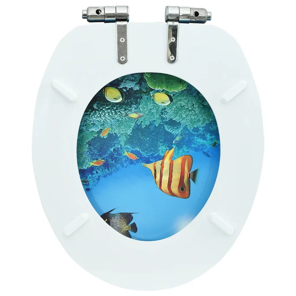 Tavoletta WC Coperchio Chiusura Morbida MDF Design Fondo Mare cod mxl 40409