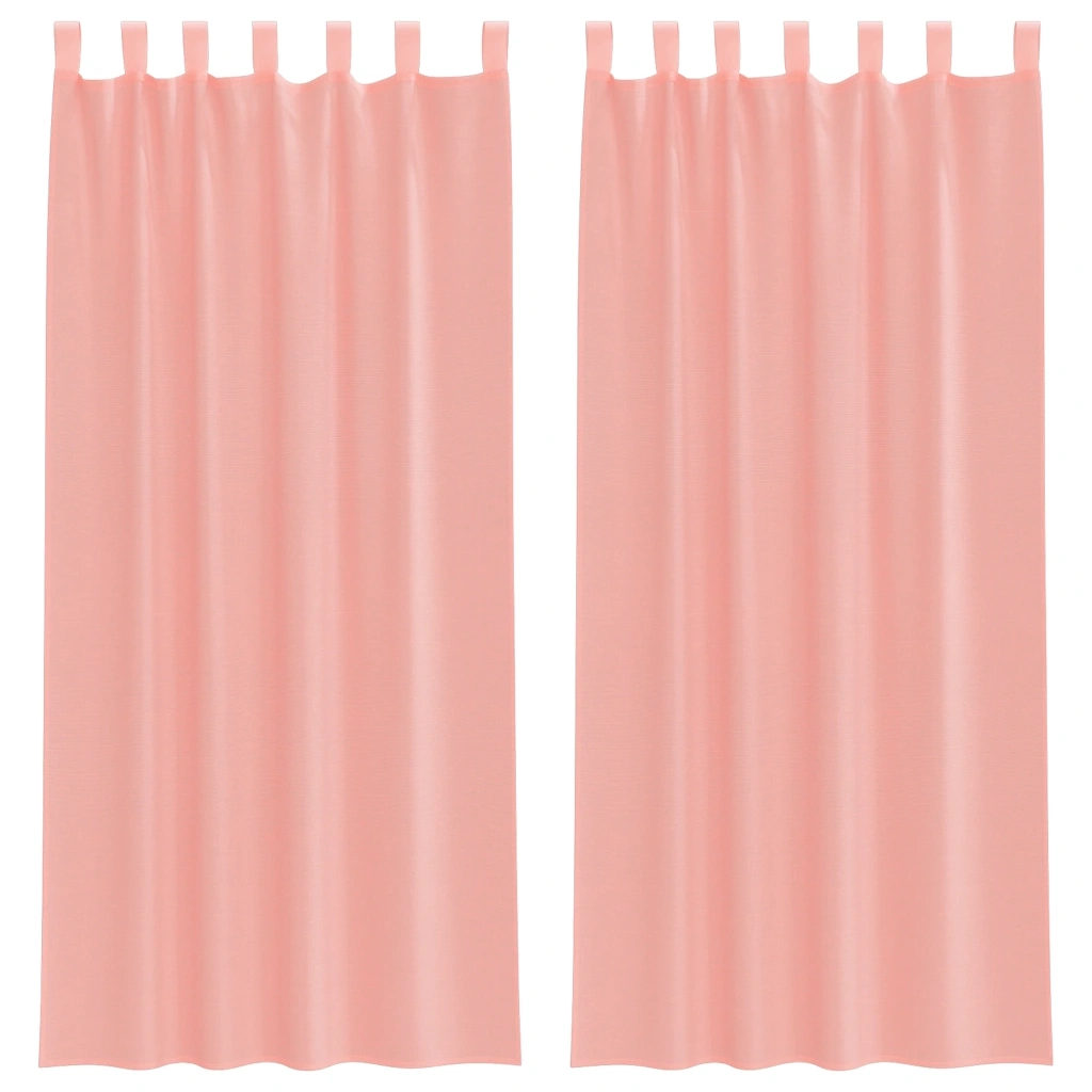 Tende in Voile con Passanti 2 pz Rosa 140x245 cm 4102289