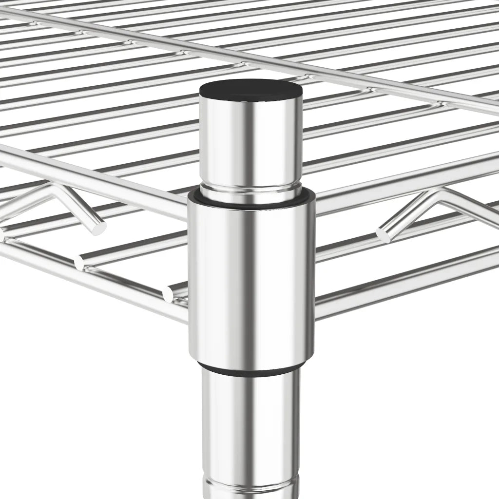 Scaffale a 5 Livelli con Ruote 75x35x155 cm Cromato 250 kg 324629