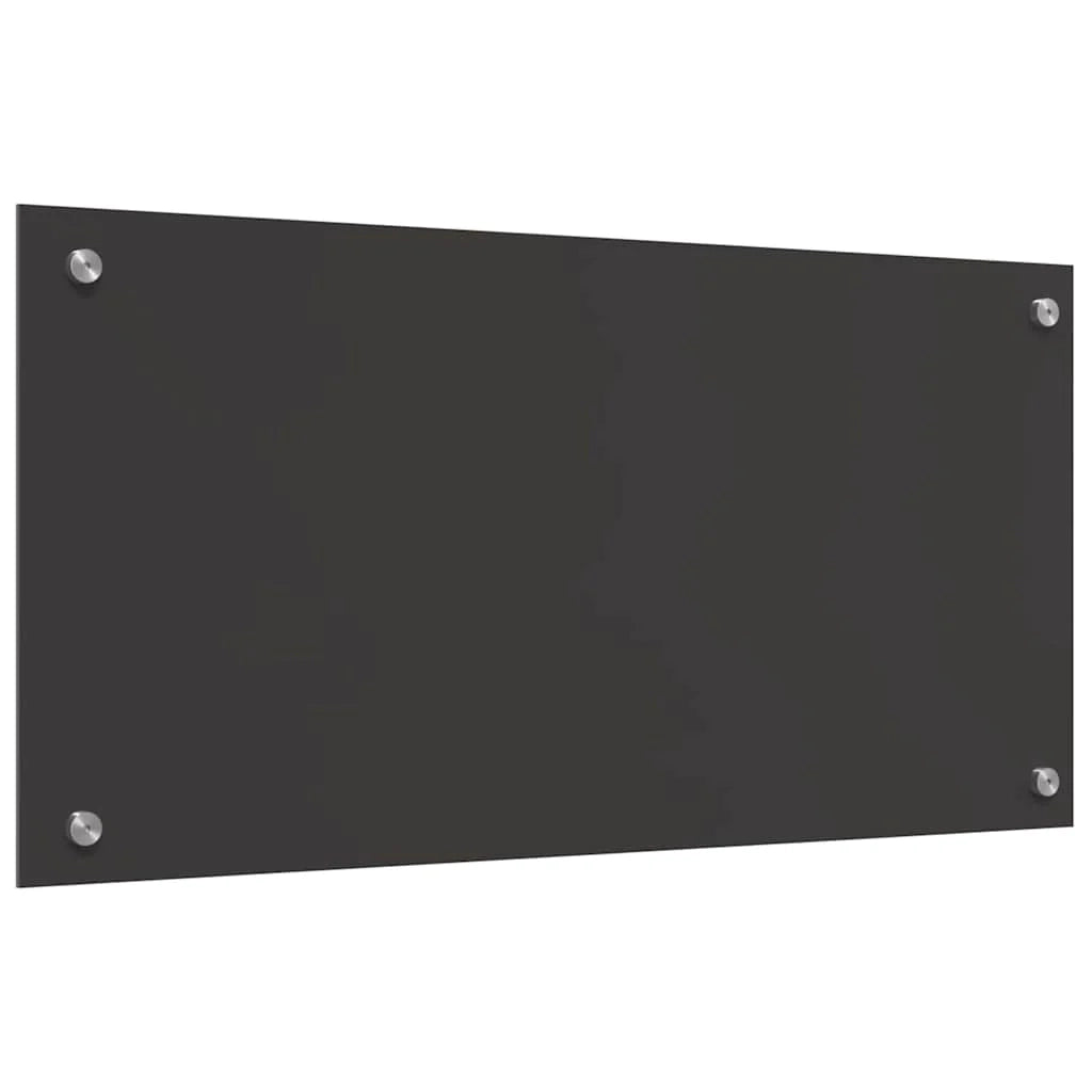 Set di 2 pannelli paraschizzi per cucina eleganti e moderni 80 x 40 cm facile installazione vetro temperato grigio scuro 02_0056241