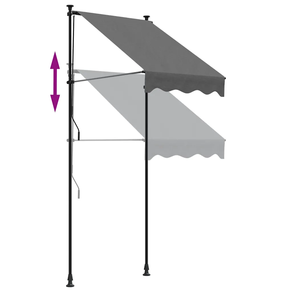 Tenda da Sole | Tenda parasole Retrattile Antracite 100x150 cm Tessuto e Acciaio