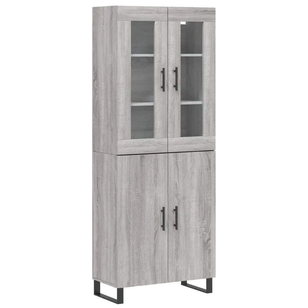 Credenza | Madia | Buffet da pranzo | Armadio da pranzo Grigio Sonoma 69,5x34x180 cm in Legno Multistrato