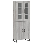 Credenza | Madia | Buffet da pranzo | Armadio da pranzo Grigio Sonoma 69,5x34x180 cm in Legno Multistrato