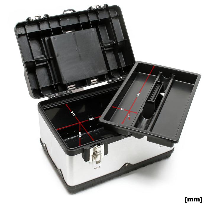 Valigetta porta attrezzi Cassetta Acciaio inox con telaio in plastica Con portautensili e maniglia