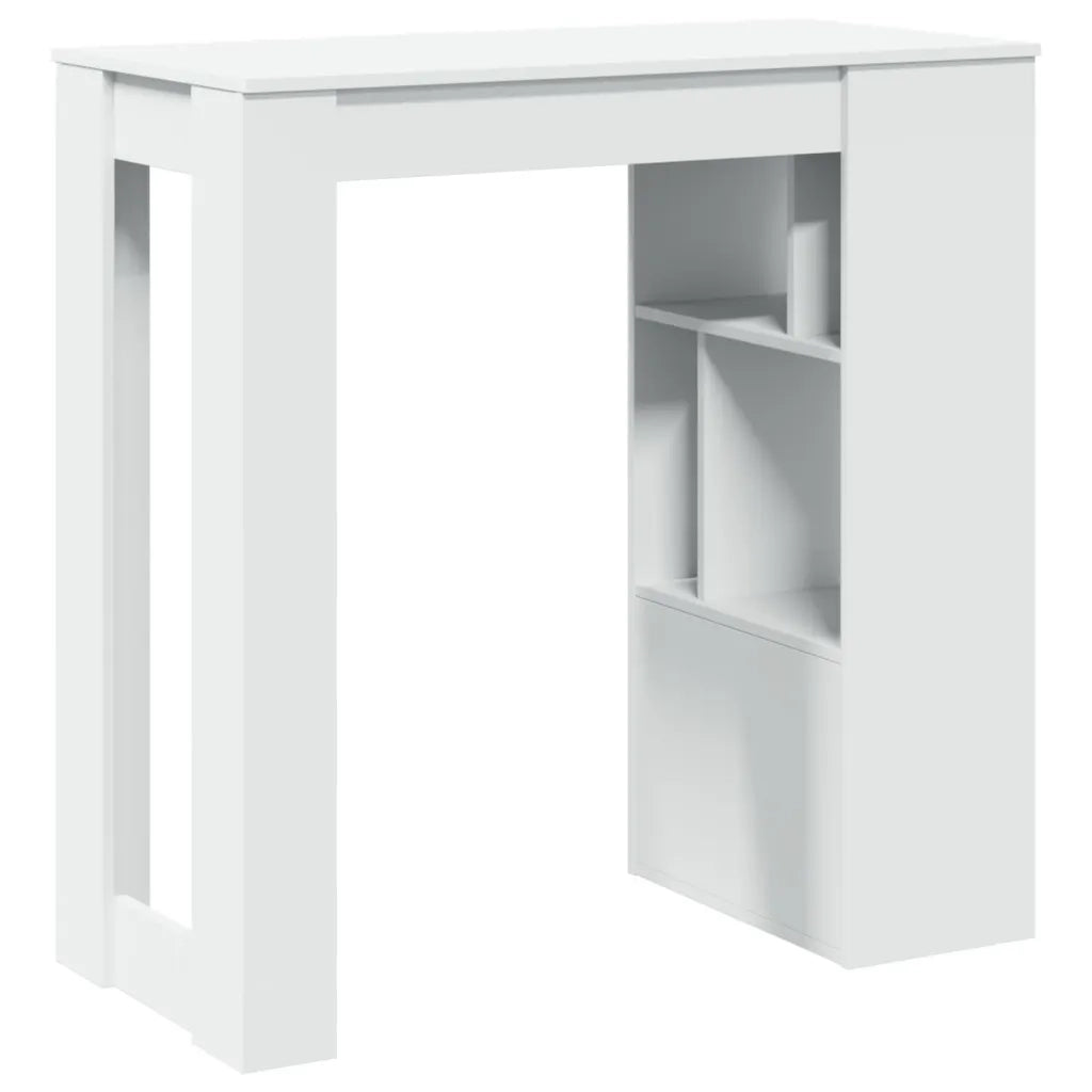 vidaXL Tavolo Bar con Rastrelliera Bianco 102x50x103,5 cm Multistrato