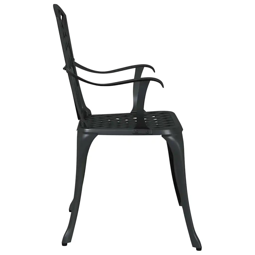 Sedia da Giardino 2 pcs Nero 53 x 51 x 88,5cm Alluminio 42002399