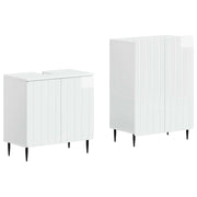 Set di Armadi da Bagno da 2 Pezzi ZWOLLE Bianco Lucido 3417598