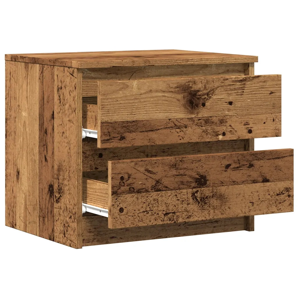 Comodino | Armadio da Notte | Mobiletto da notte Legno Antico 50x40x43.5 cm in Legno Multistrato