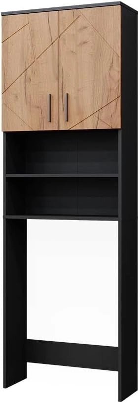 Mobiletto per lavatrice Irma, Bianco lucido, 64 x 190.5 cm, adatto per riporre oggetti e come supporto per lavatrici