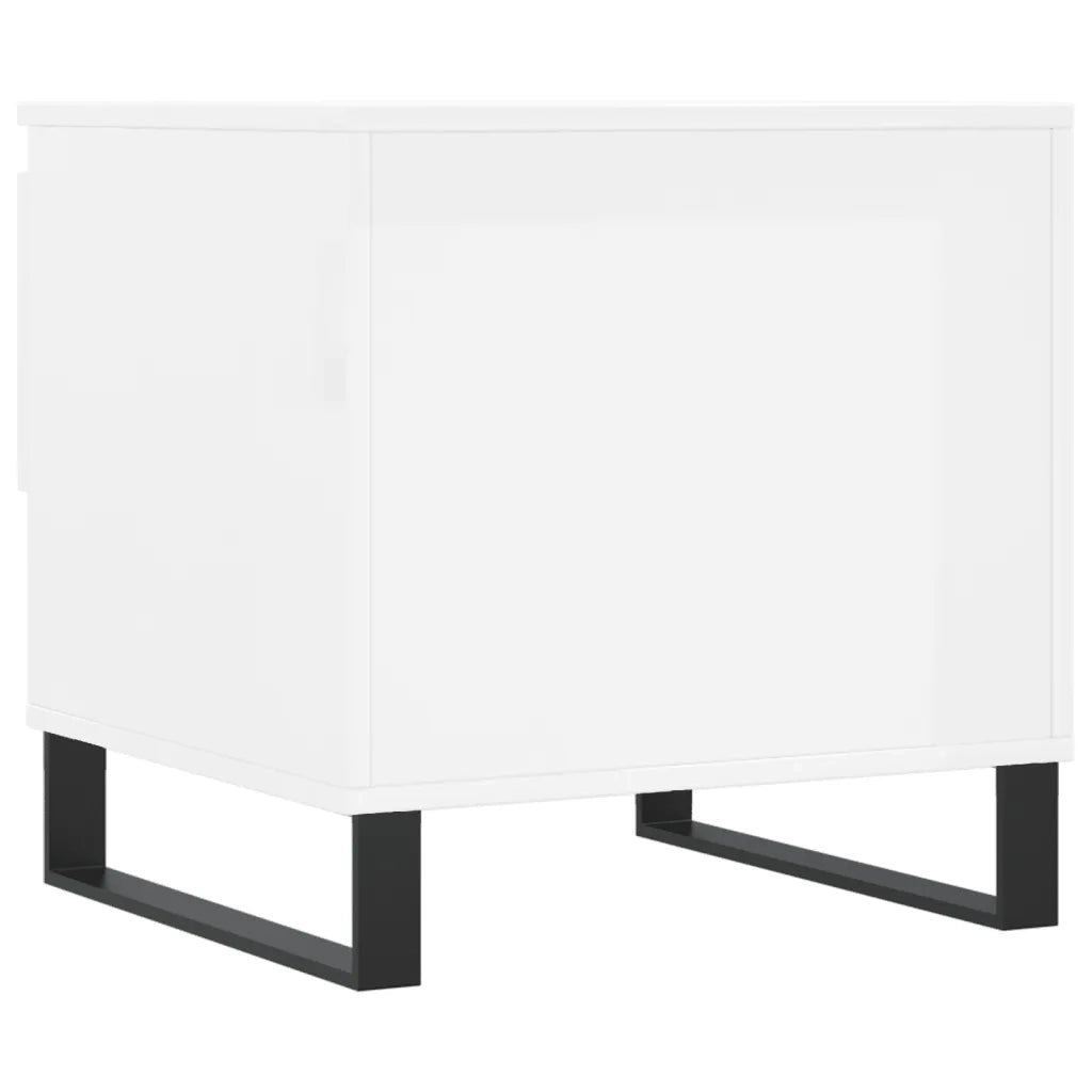 Tavolini Salotto 2pz Bianco Lucido 50x46x50cm Legno Multistrato 830929