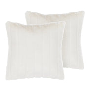 Set di 2 cuscini in poliestere bianco 45 x 45 cm Glam con cerniera in rilievo pelo soggiorno camera da letto