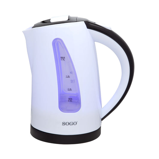 SOGO Bollitore Elettrico Senza Fili 1.7L - Acciaio Inox, 360°, Spegnimento Auto, Protezione Surriscaldamento