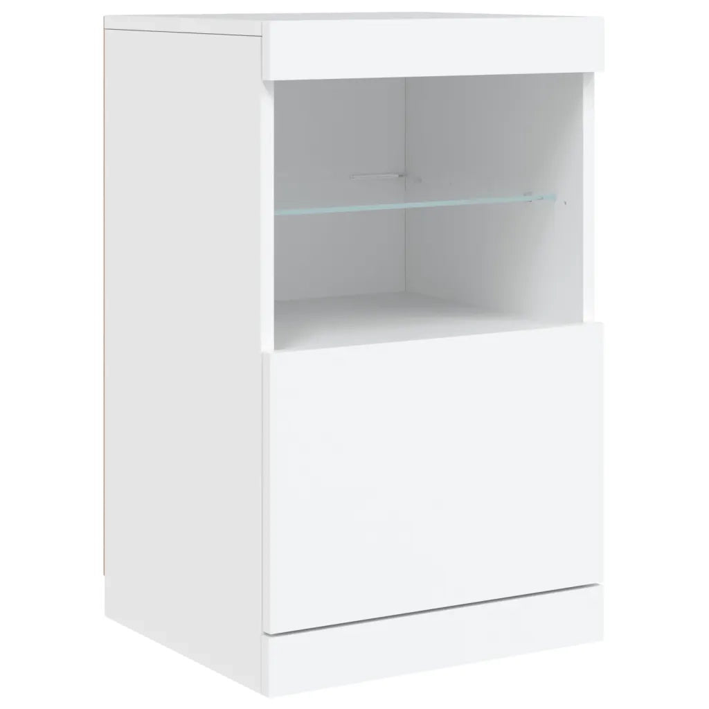 Credenza | Madia | Buffet da pranzo | Armadio da pranzo con Luci LED Bianca 123x37x67 cm