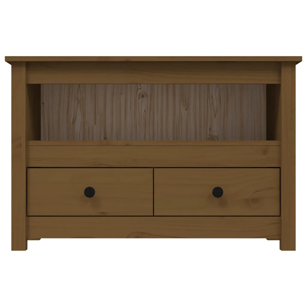 Mobile Porta TV Miele 79x35x52 cm in Legno Massello di Pino