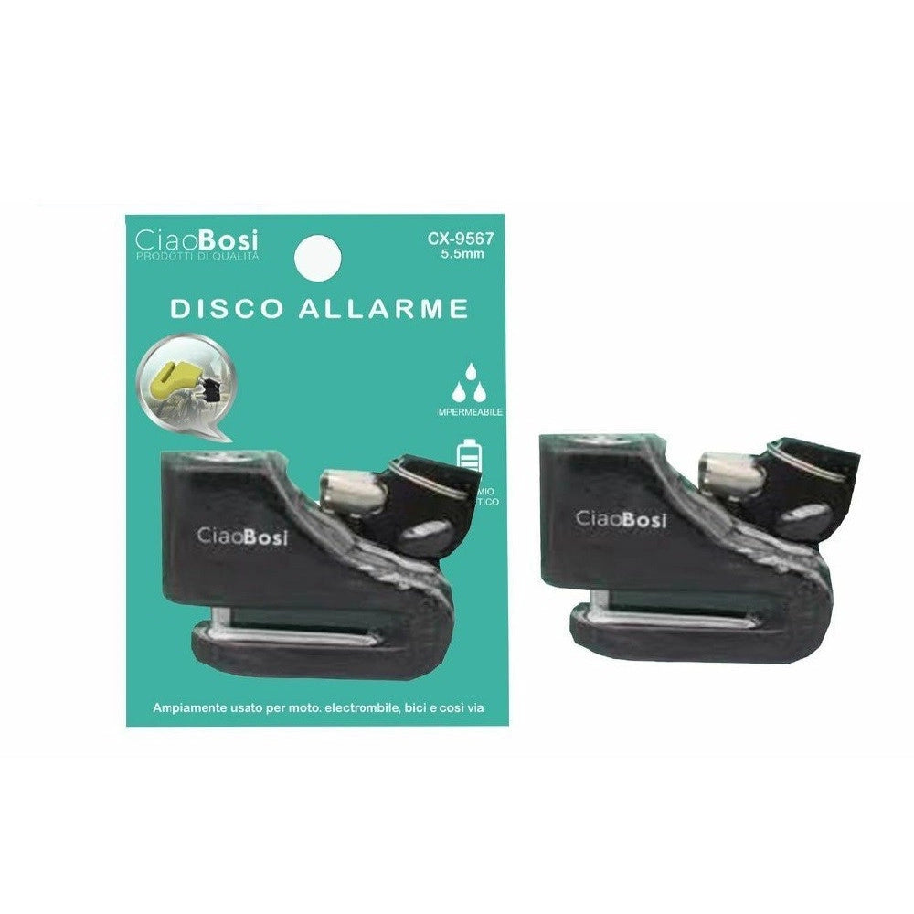 Trade Shop - Lucchetto Blocca Disco Con Allarme Sonoro Sicurezza Antifurto Moto Bici Cx-9567 -