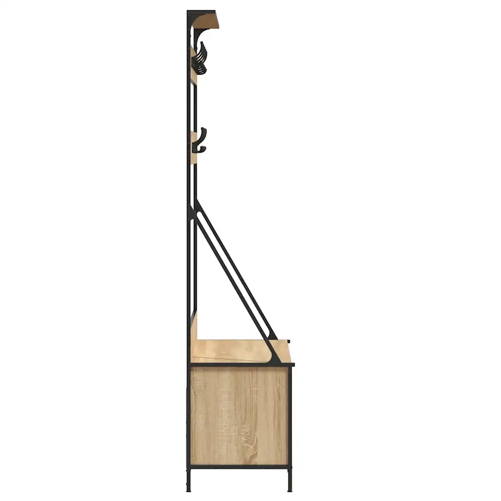 Appendiabiti con Porta Scarpe-Scarpiera con Appendiabiti Rovere Sonoma 100x41x184 cm