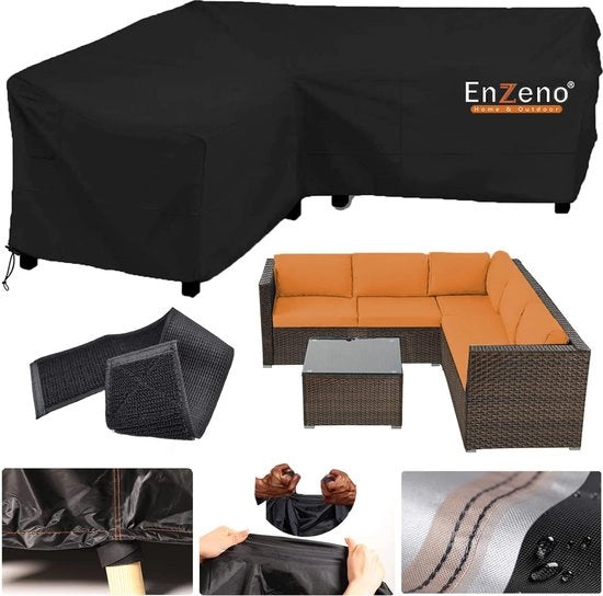 Copertura per angolo per esterno - L-shape 215 x 215 x 87 cm - Impermeabile e resistente al vento - Protezione per angolo del divano - Copertura per esterno