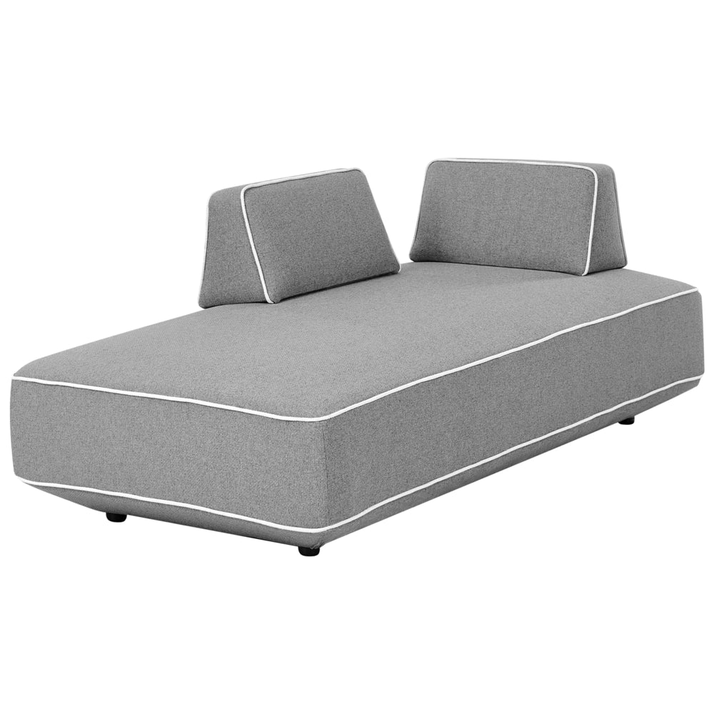Chaise imbottita grigio con cuscini da salotto confortevole stile moderno