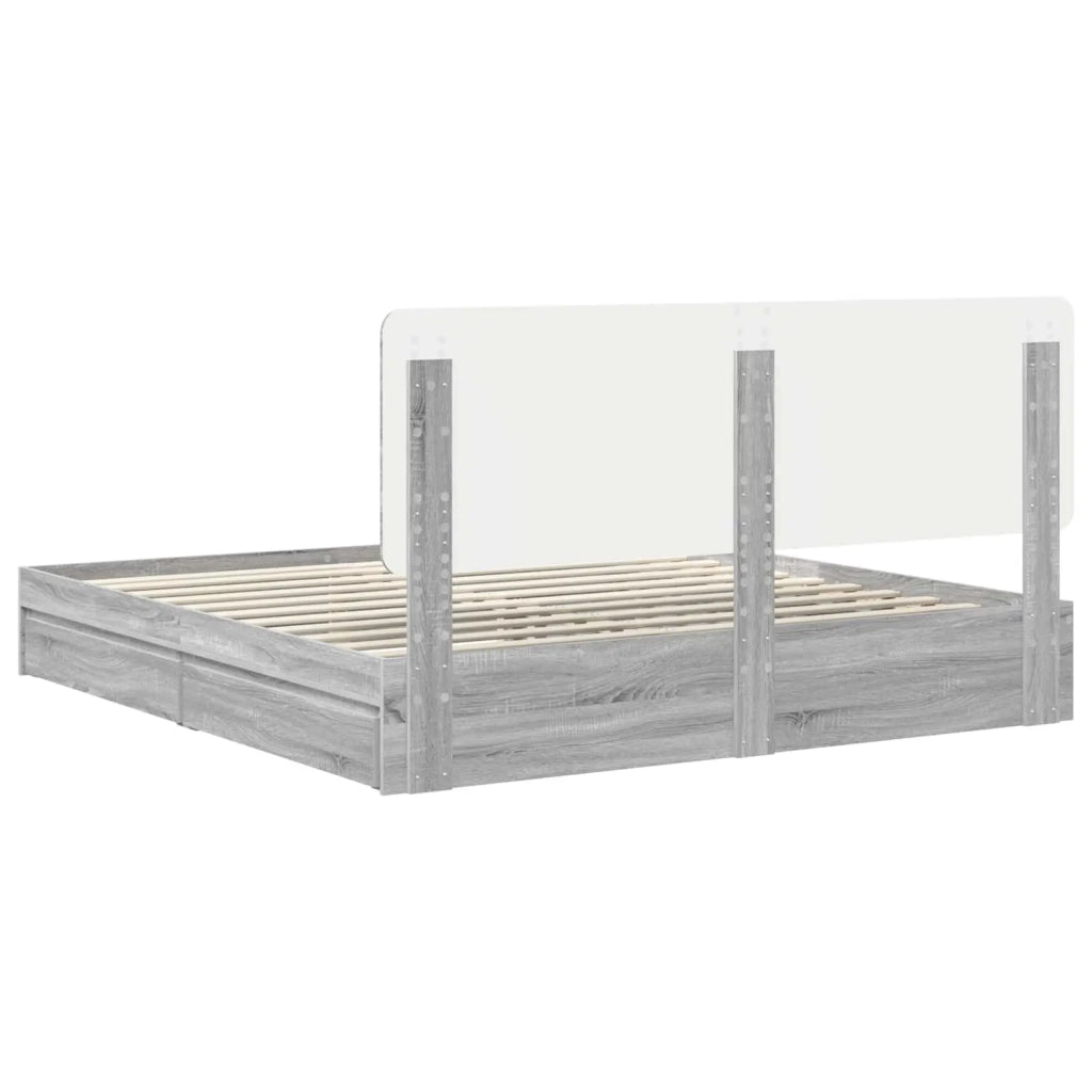 Letto con Contenitore con testiera Grigio Sonoma 180 x 200 cm 3412663