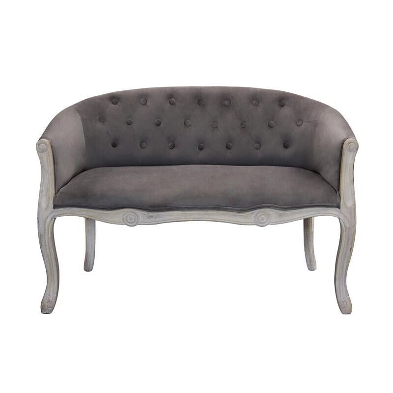 DIVANO COLEMAN IN VELLUTO TAUPE CON GAMBE ANTICATE