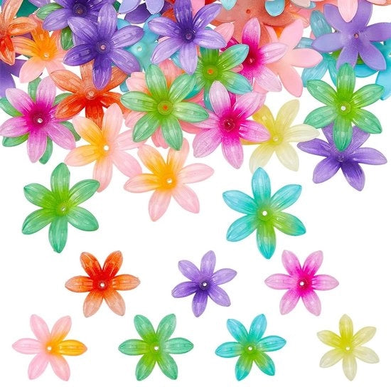 100 pezzi di filo di fiori in acrilico - fiore di plumeria per creare gioielli