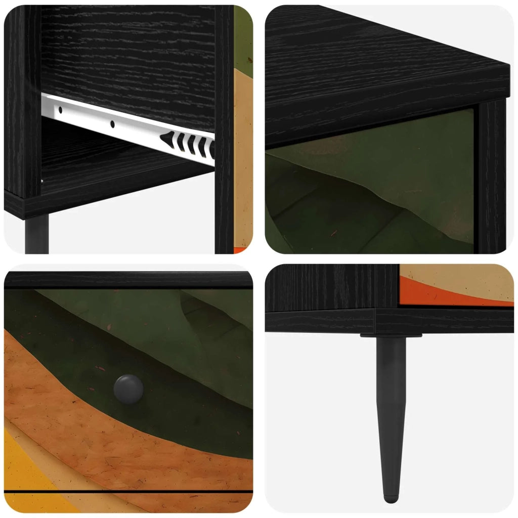 Cassettiera BONN Stampa retro wave 66 x 36,5 x 76 cm 8007381