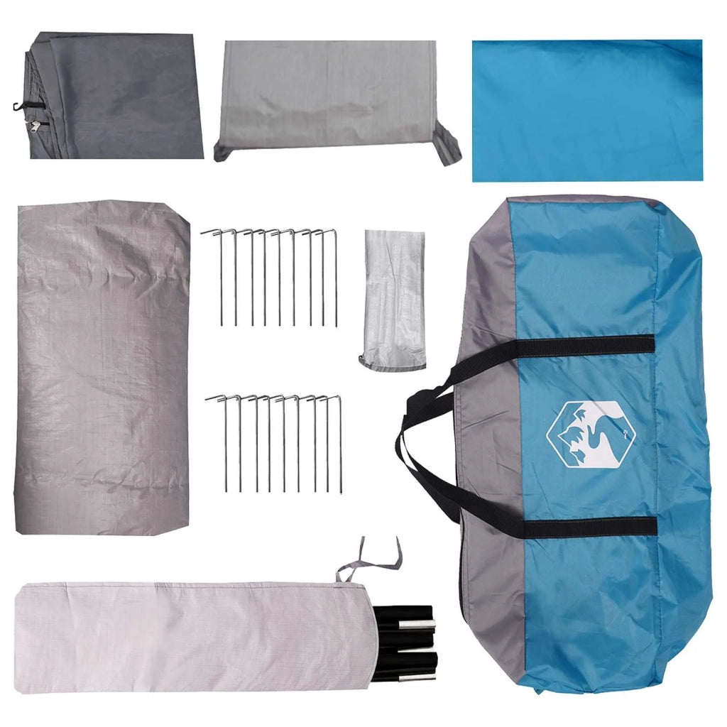 Tenda a tunnel con tetto Blu 8 persone Poliestere e Acciaio 42028658