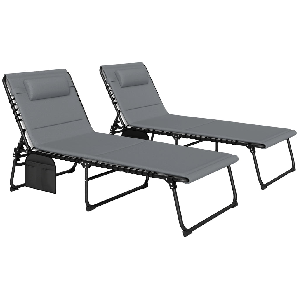 Lettino solarium pieghevole 2 posti ¨C zephmum ¨C grigio scuro con cuscino