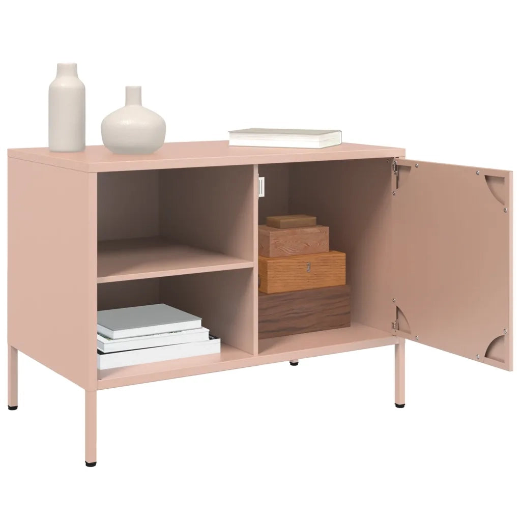 Mobile TV-Credenza per TV-Console TV Rosa 68x39x50,5 cm in Acciaio 900025