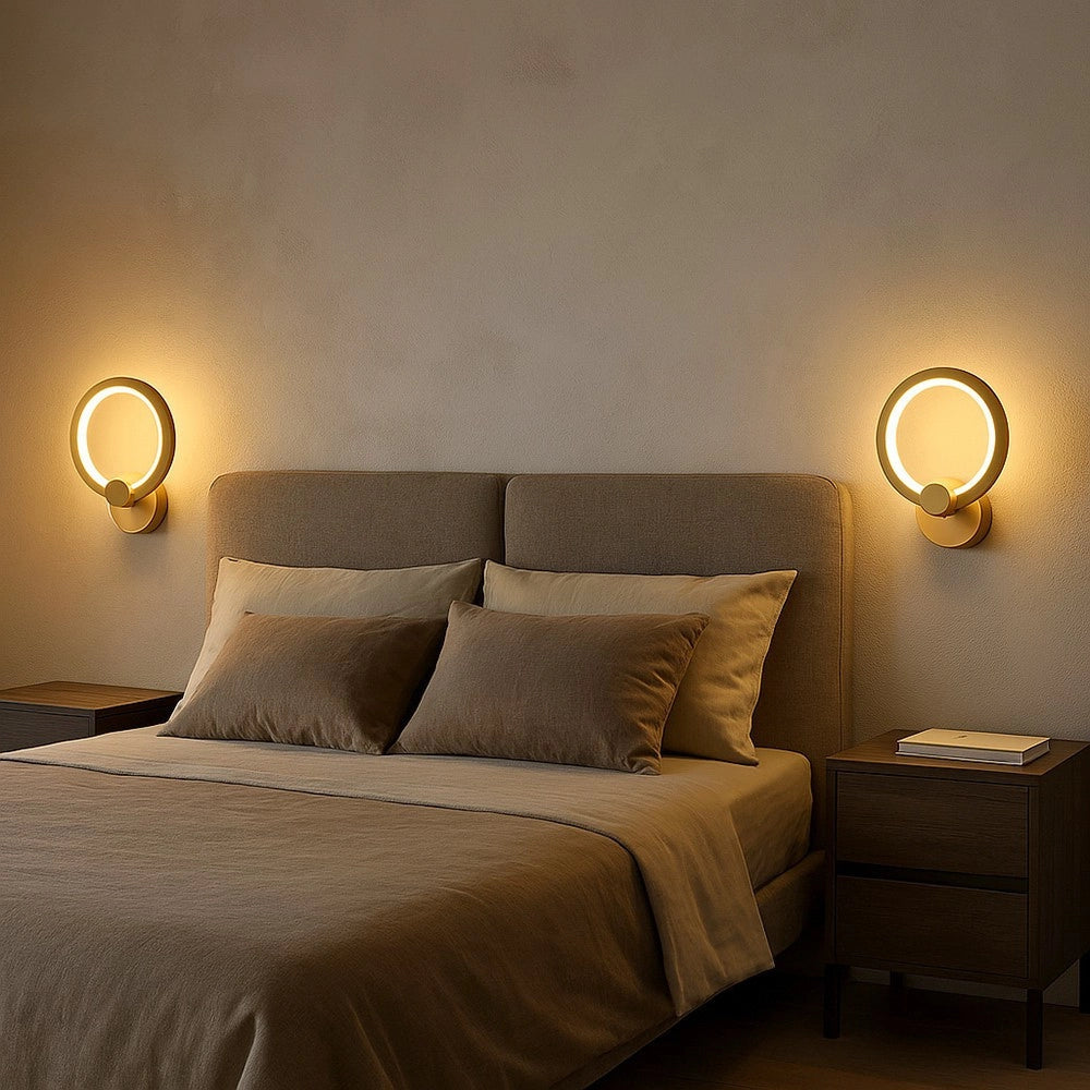 Trade Shop - Applique Led Forma Di Cerchio 9w Moderna Tecnologia Cct Luce Fredda Calda Naturale E27-3c -