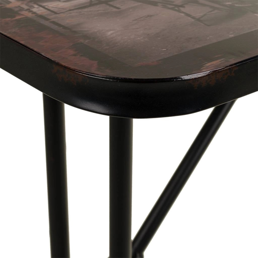 Tavolo rettangolare in metallo nero 100x47x75h