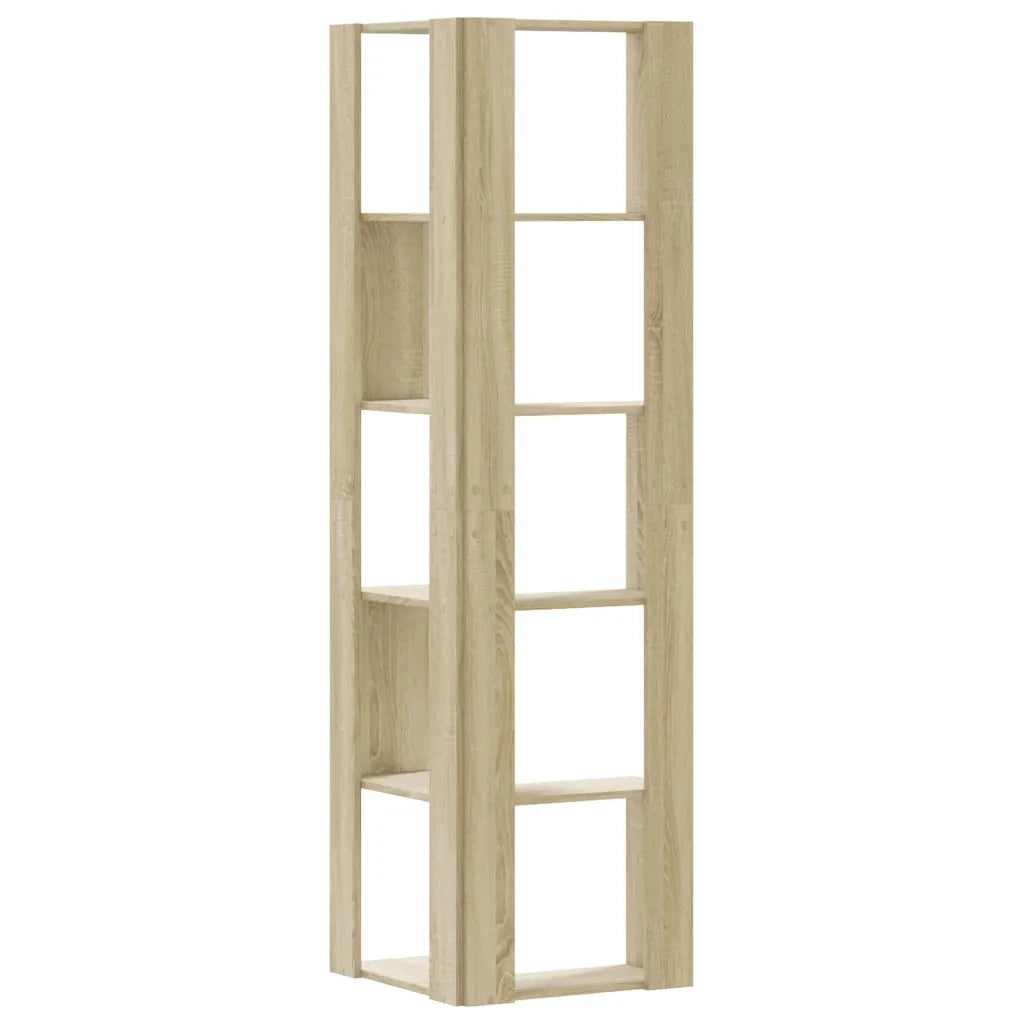Libreria Angolare 5Ripiani Rovere Sonoma 50x50x179 cm Legno