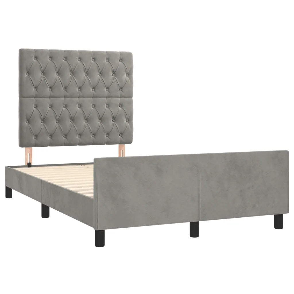 Giroletto senza Materasso Grigio Chiaro 120x190 cm Velluto 3270596