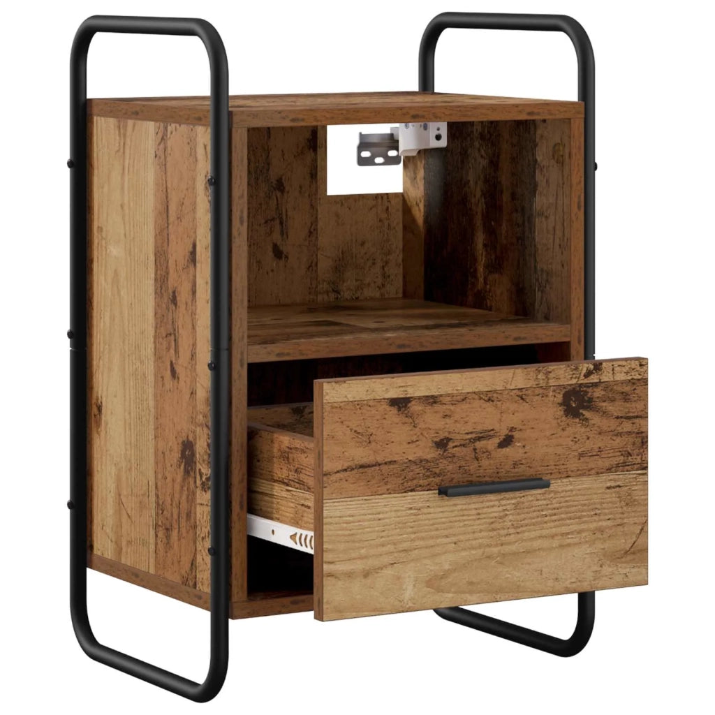 Mobiletto da Letto Appeso Legno antico 40 x 30 x 60 cm 8013574