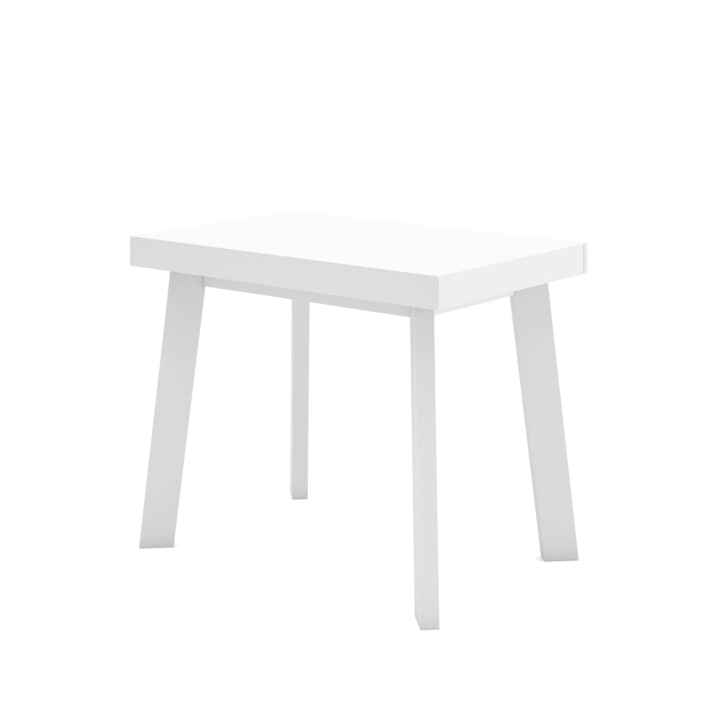 Consolle allungabile, 140x90x73cm, Per 6 persone, Gambe in legno, Bianco RF3125