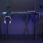 vidaXL Scrivania da Gaming con Gambe a Y Nera 90x60x75 cm